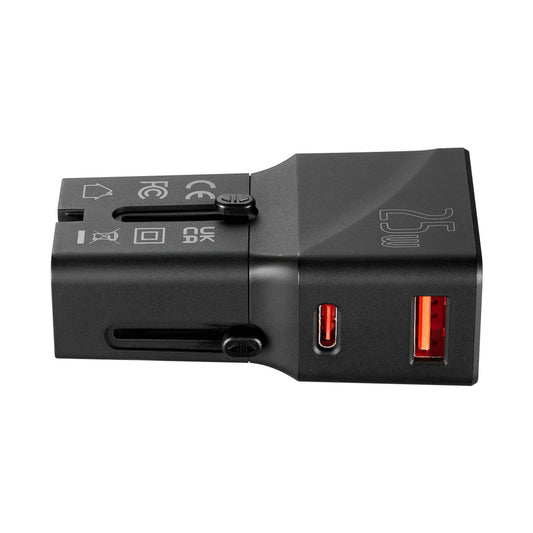 Volkano Globetrotter Series 25w Dual USB + Type-C Mini Travel Adaptor
