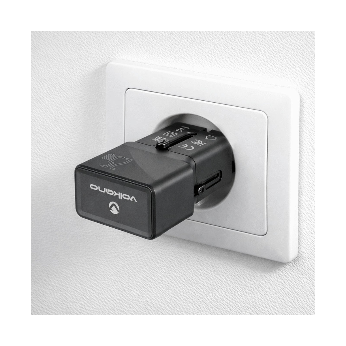 Volkano Globetrotter Series 25w Dual USB + Type-C Mini Travel Adaptor