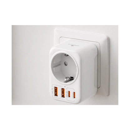 Volkano MultiVolt Series 2x USB-A + 2x USB-C adaptor SA Plug to multi travel socket 20Watt