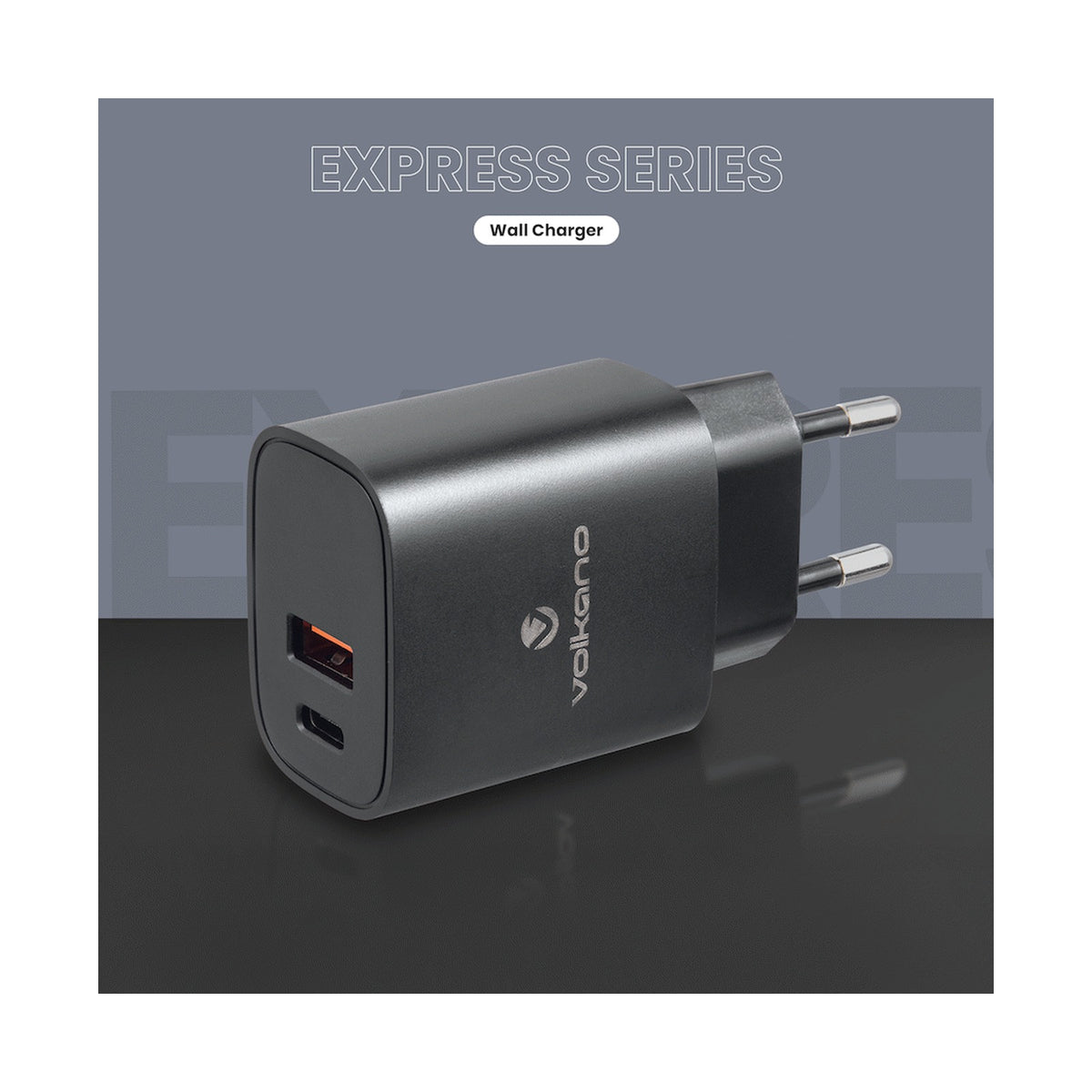 Volkano Express Series QC3.0 + PD Wall Charger - 20w with Cable
