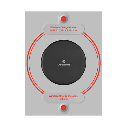 Volkano Caliber Series 15w Wireless Phone Charge Pad