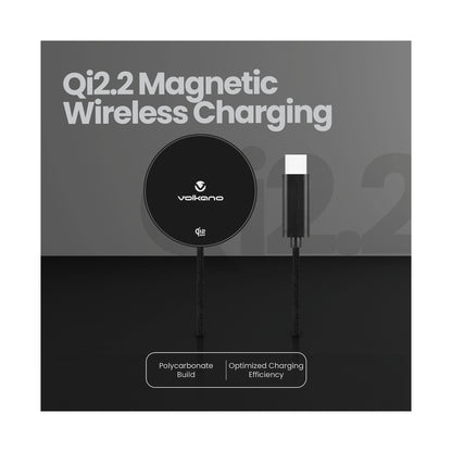 Volkano Magni Series Qi2.2 25W Wireless Charging Pad - Black