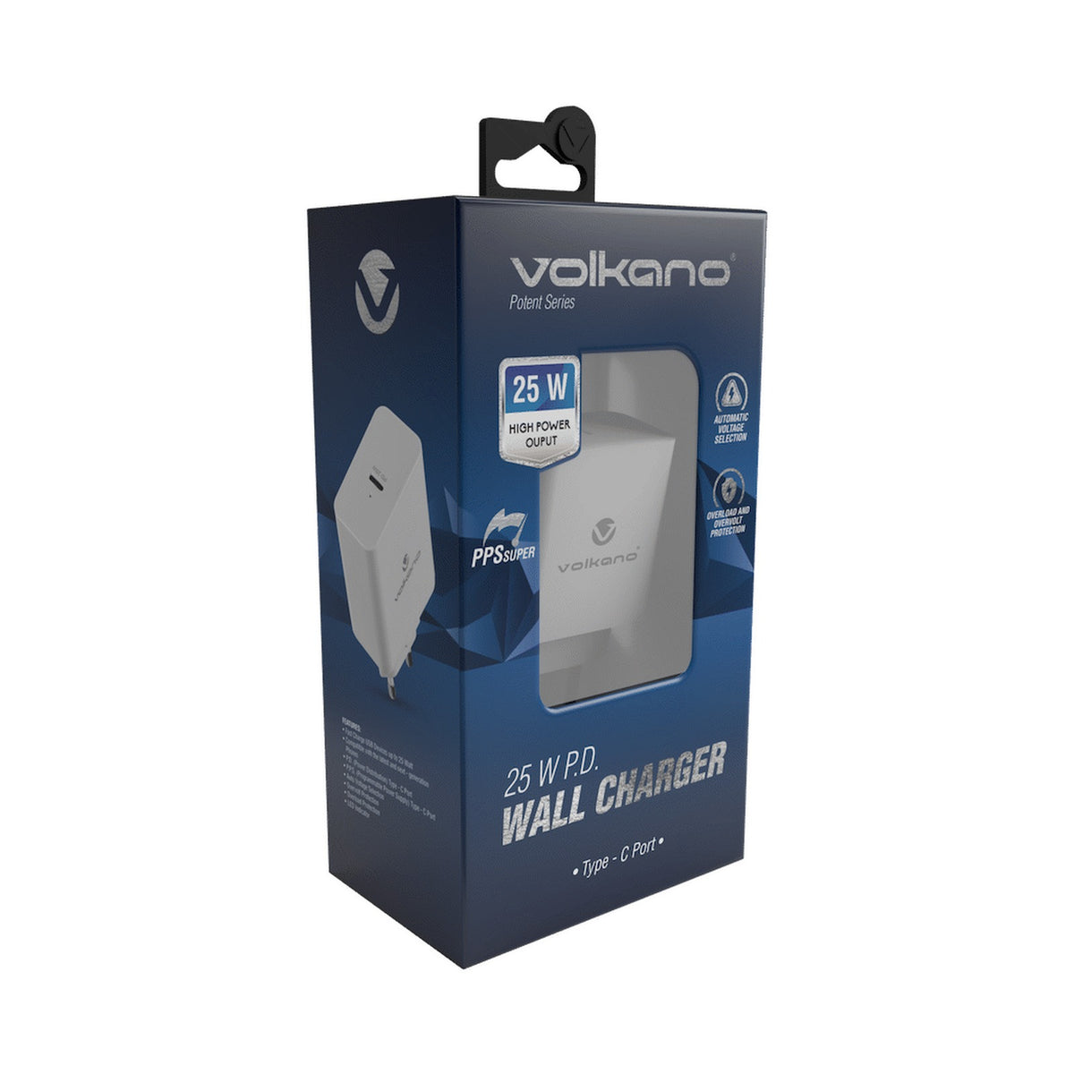 Volkano Potent Series 25w P.D. / PPS Wall Charger - White