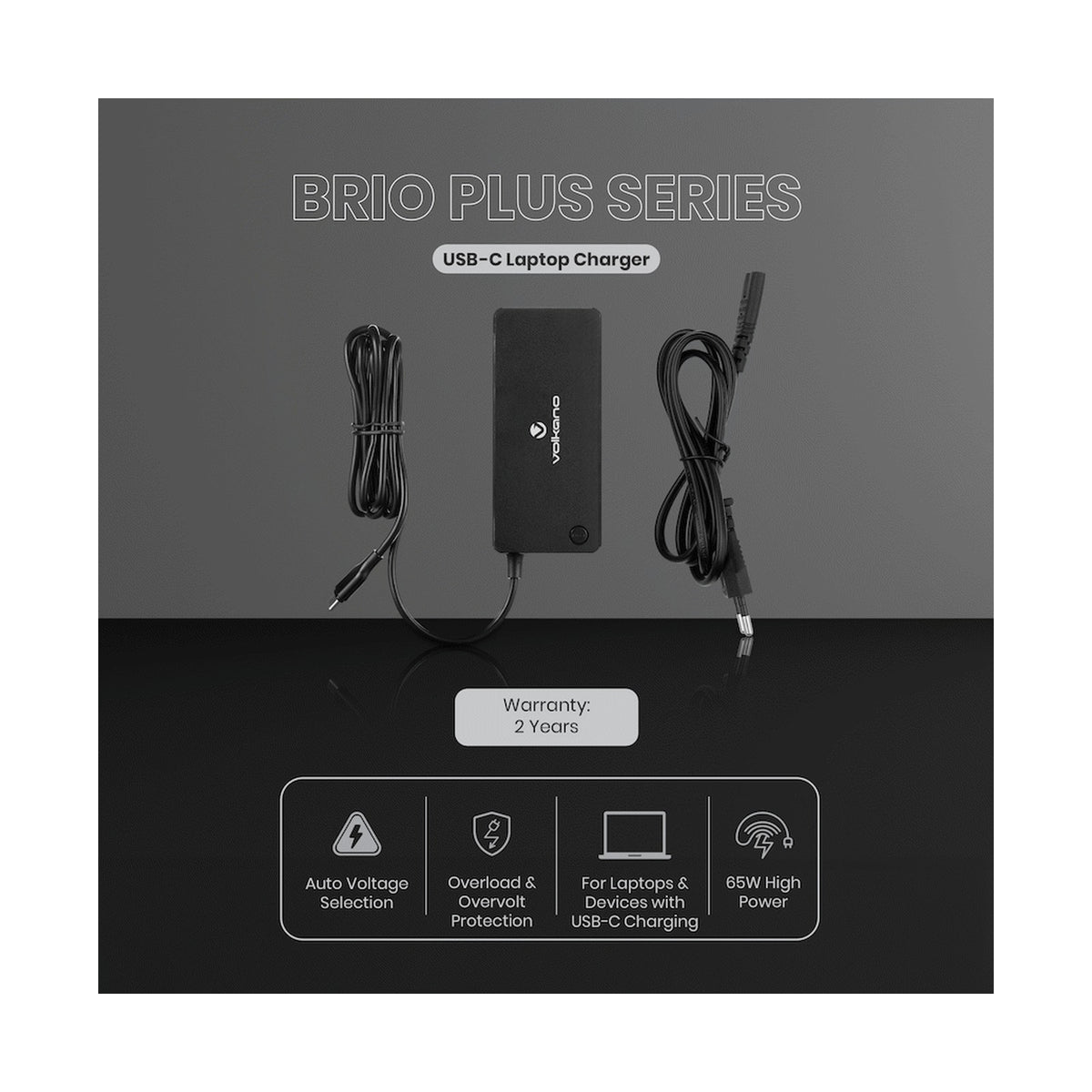 Volkano Brio Plus Series USB-C 65w Laptop Charger
