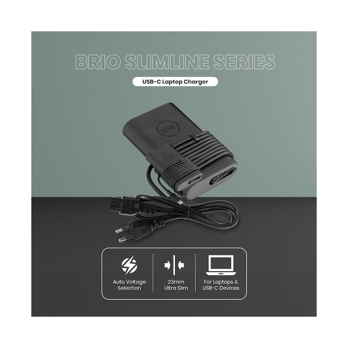Volkano Brio Slimline series Type-C 65W Laptop Charger