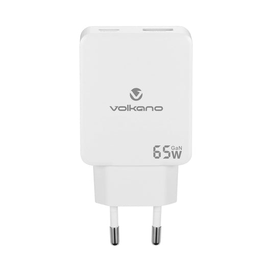 Volkano Potent Duo series 65W Dual USB and USB-C PD Compact Wall Charger