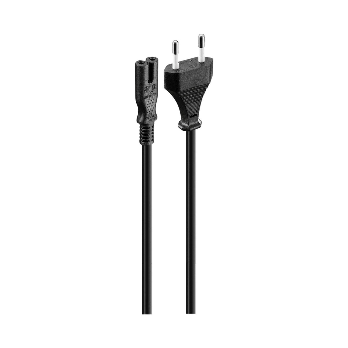 Volkano Presto Series Power Cable 2-Pin Figure 8 to Type-C Euro 1.2m 5a - Black