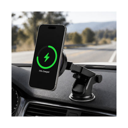 Volkano Sentinel Series Qi2.2 Magnetic Wireless Charging Car Dash Mount Phone Holder - Black