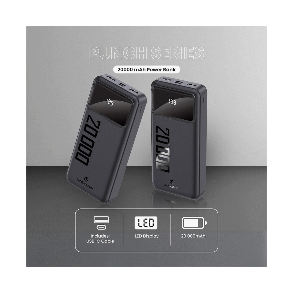 Volkano Punch Series 20000mah Power Bank