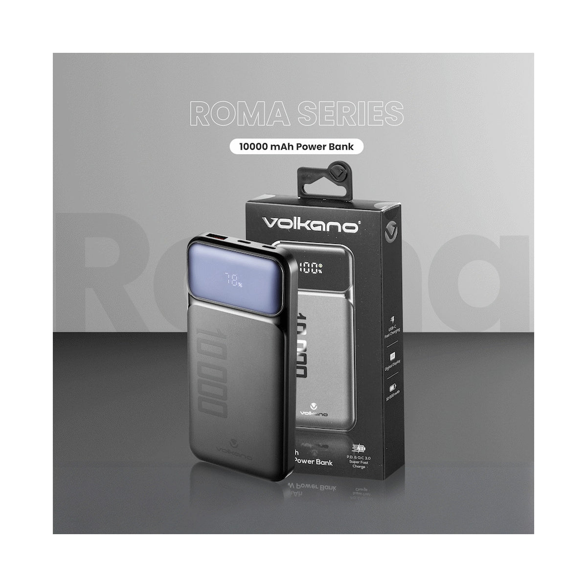 Volkano Roma Series 10000mah P.D. 20W Power Bank