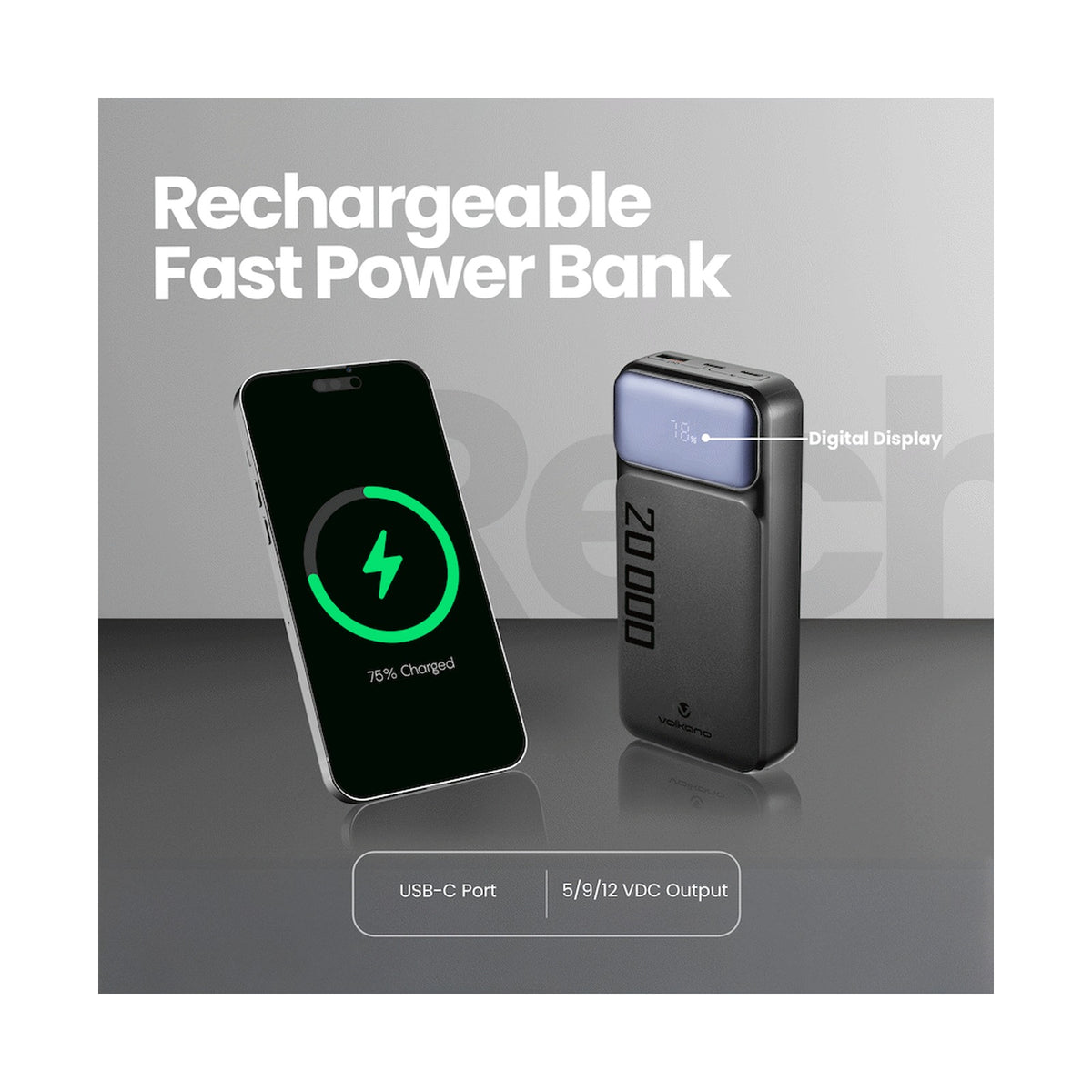 Volkano Roma Series 20000mah PD 22.5w Power Bank