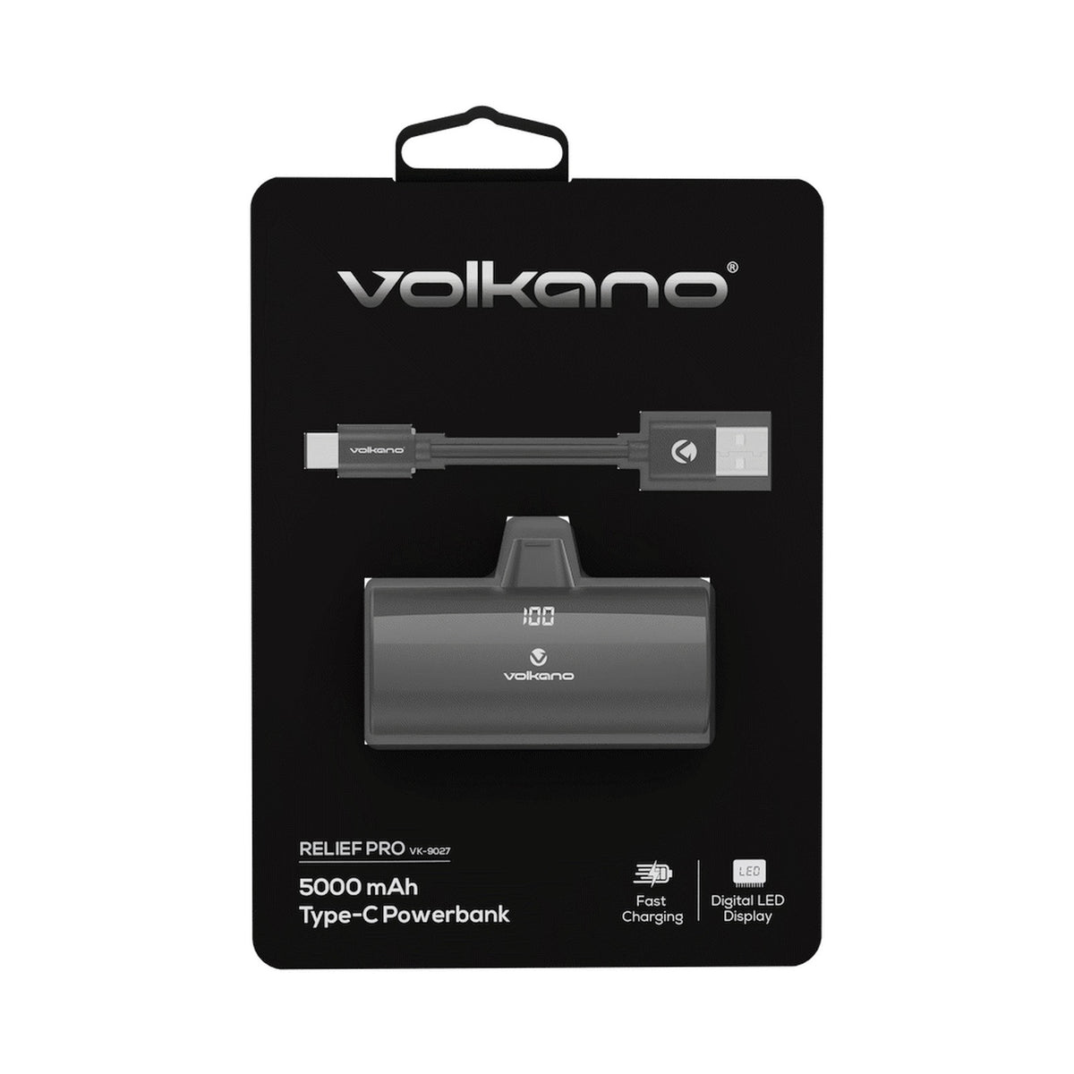 Volkano Relief Pro Power Bank - 5000mah Type-C Direct Plug-in