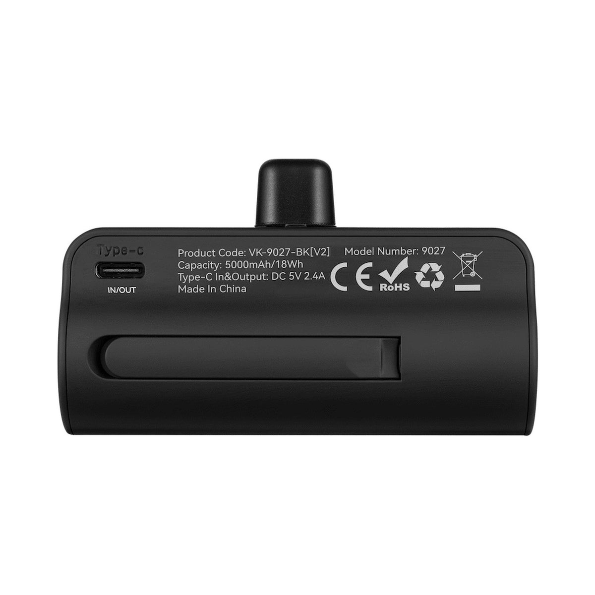 Volkano Relief Pro Power Bank - 5000mAh Type-C Direct Plug-In