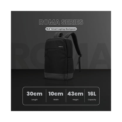 Volkano Roma 15.6" Smart Laptop Backpack - Black