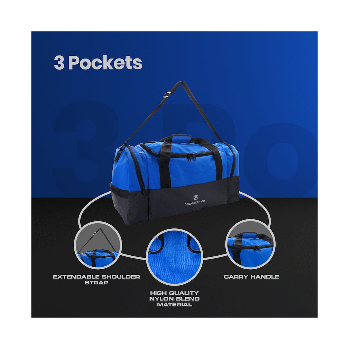 Volkano Rhodes 70l Duffle - Blue