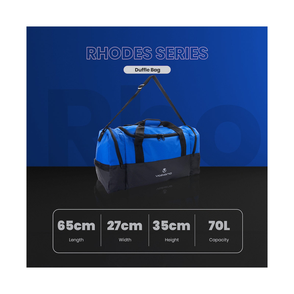 Volkano Rhodes 70l Duffle - Blue