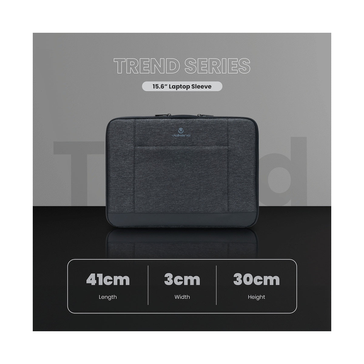 Volkano Trend Series 15.6" Laptop Sleeve - Grey