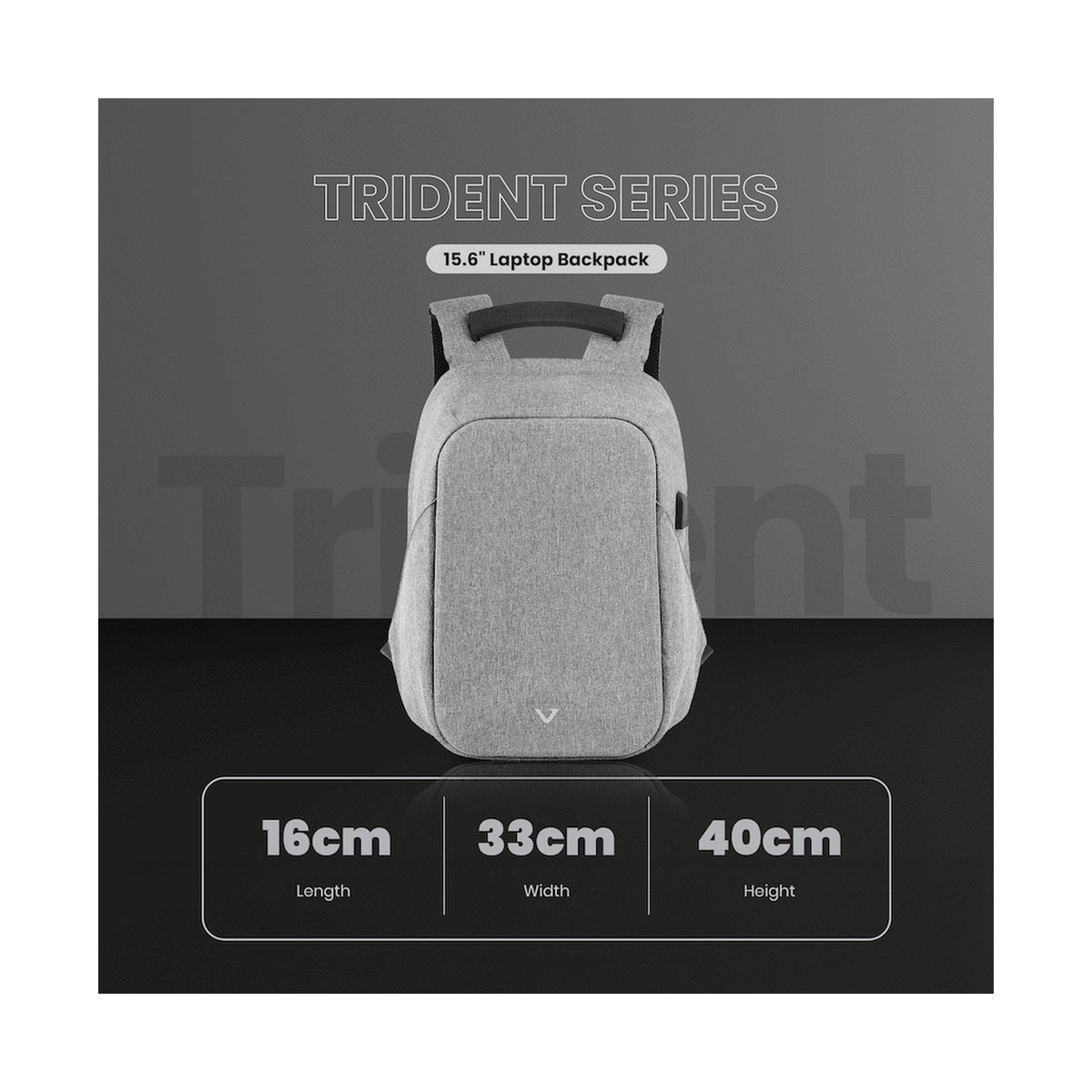 Volkano Trident 15.6" Laptop Backpack - Grey