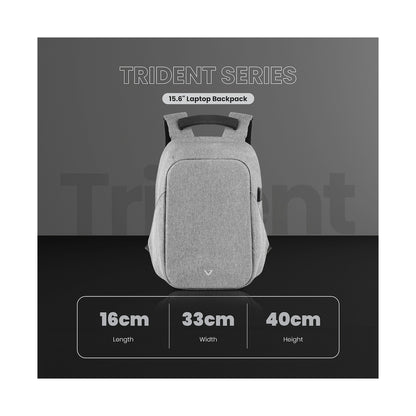Volkano Trident 15.6" Laptop Backpack - Grey