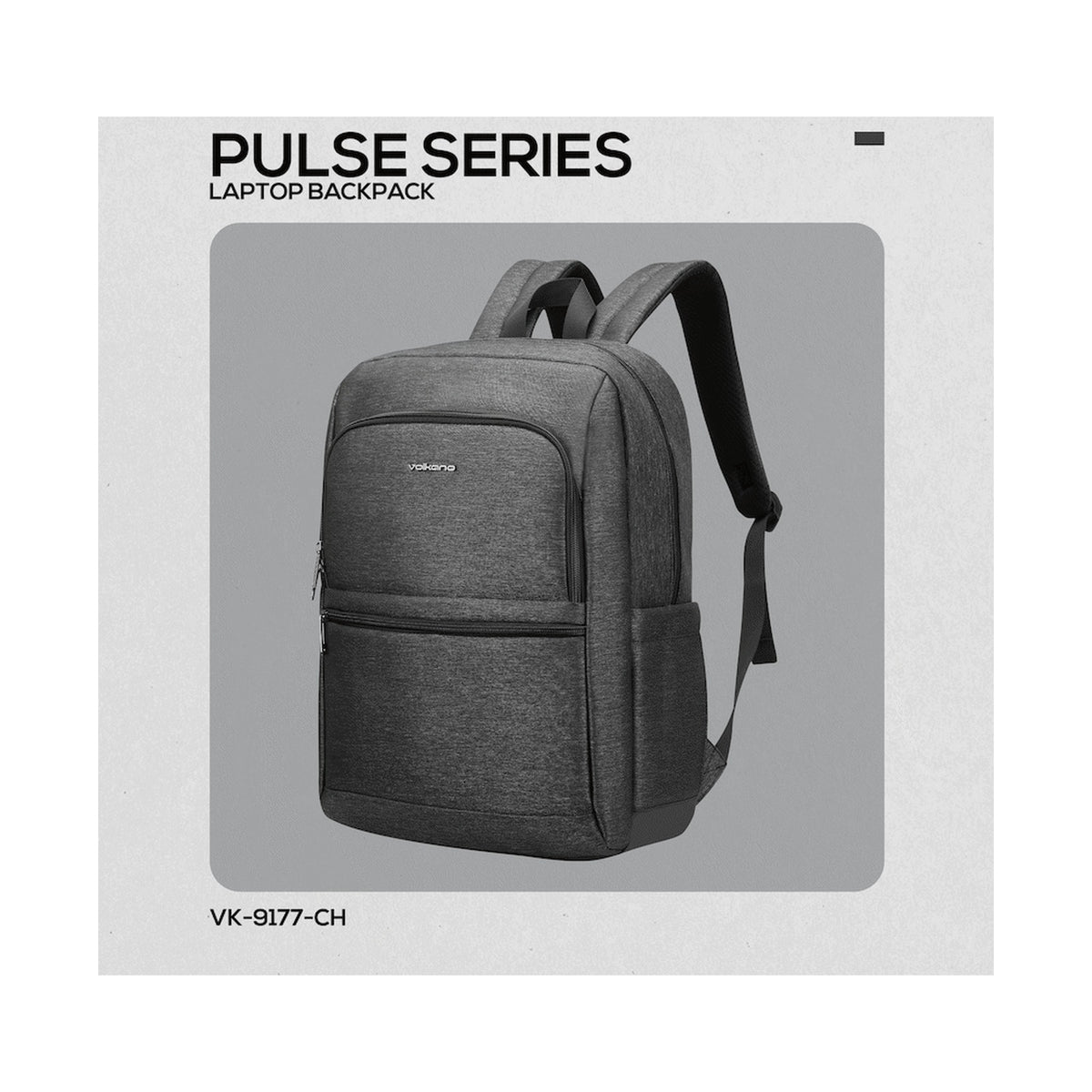 Volkano Pulse 15.6" Laptop Backpack - Charcoal