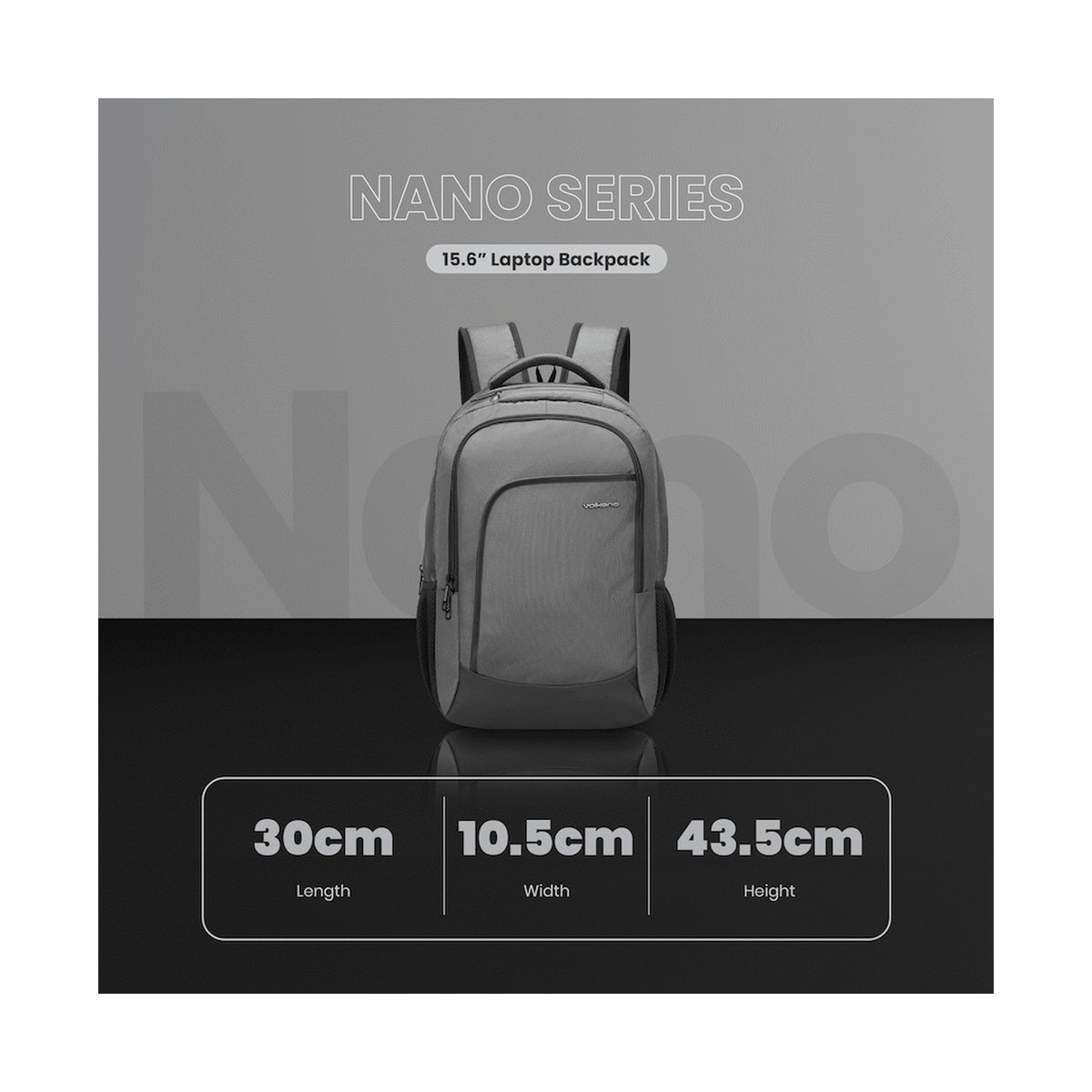 Volkano Nano 15.6" Laptop Backpack - Grey