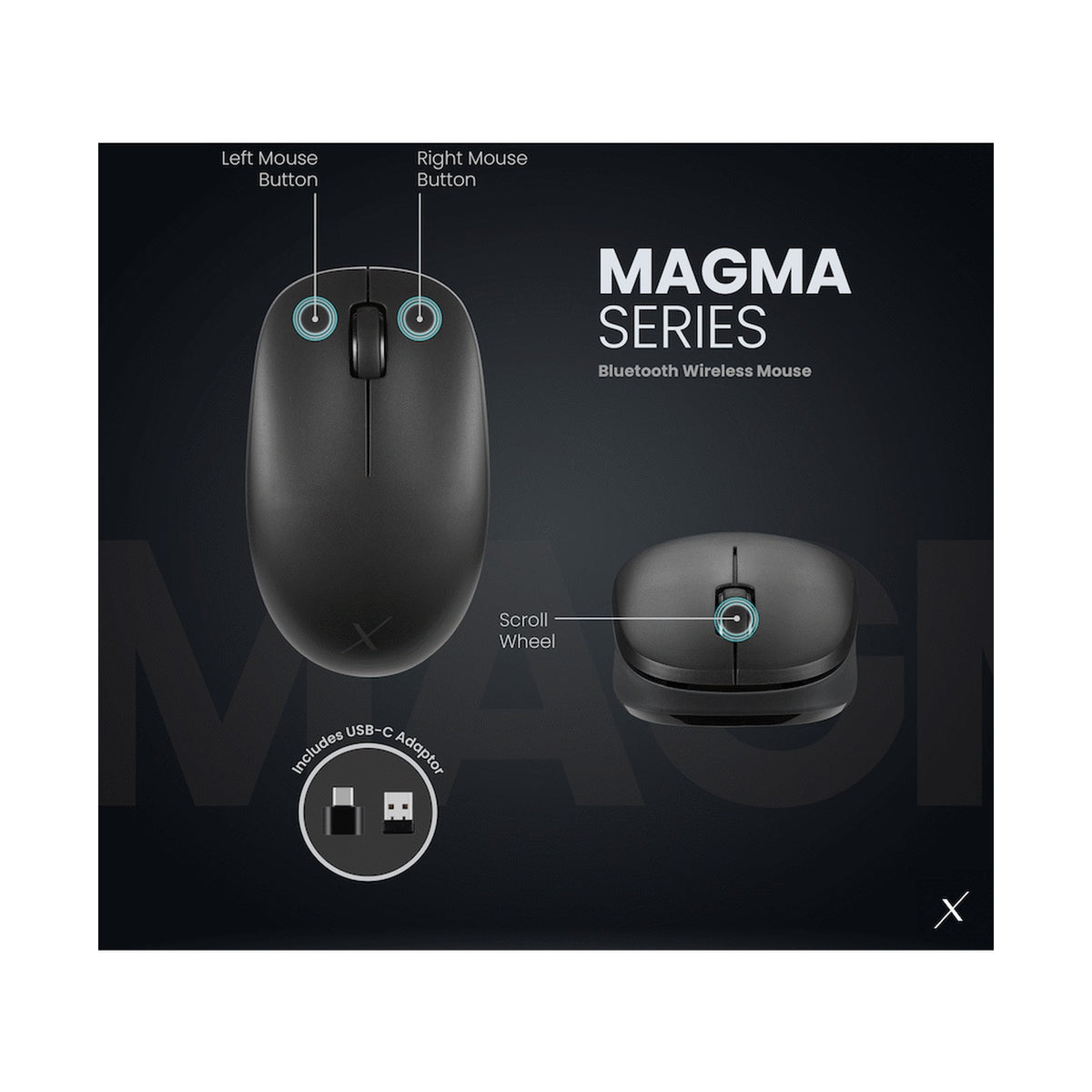 VolkanoX Magma Bluetooth Wireless Mouse - Graphite