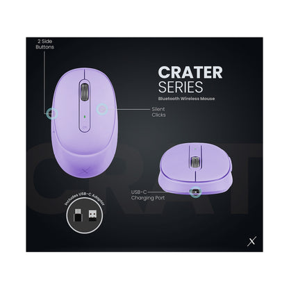 VolkanoX Crater Bluetooth Wireless Mouse - Purple