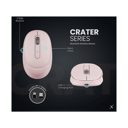 VolkanoX Crater Bluetooth Wireless Mouse - Rose