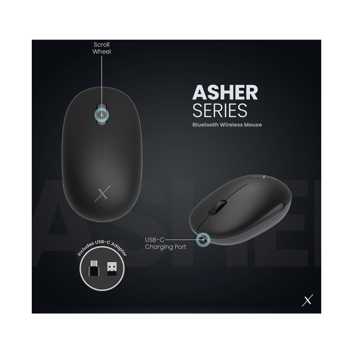 VolkanoX Asher Bluetooth Wireless Mouse - Graphite