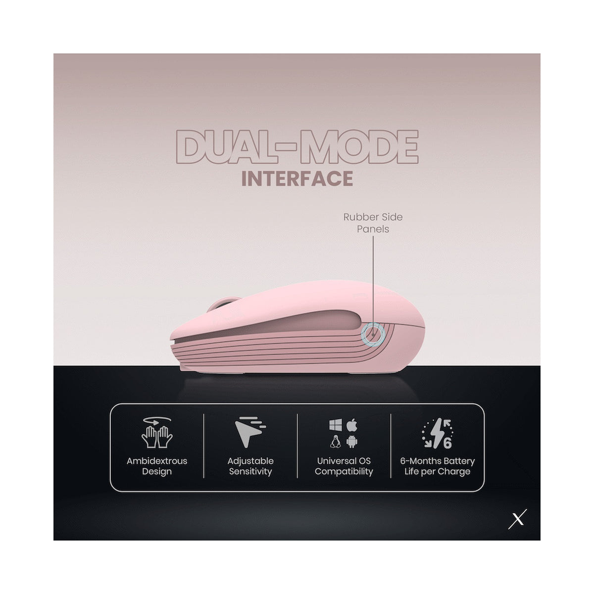 VolkanoX Asher Bluetooth Wireless Mouse - Rose