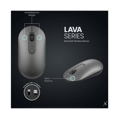 VolkanoX Lava Bluetooth Wireless Mouse - Gunmetal