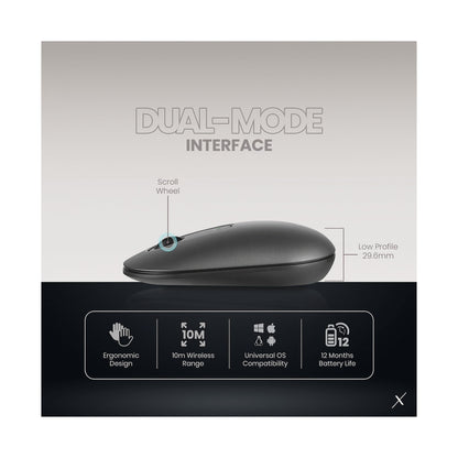 VolkanoX Lava Bluetooth Wireless Mouse - Gunmetal