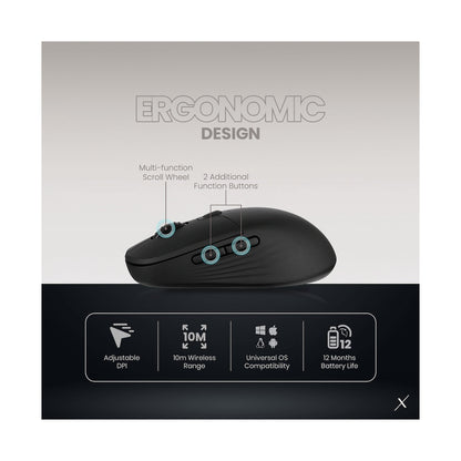 VolkanoX Inferna Bluetooth Wireless Mouse - Graphite