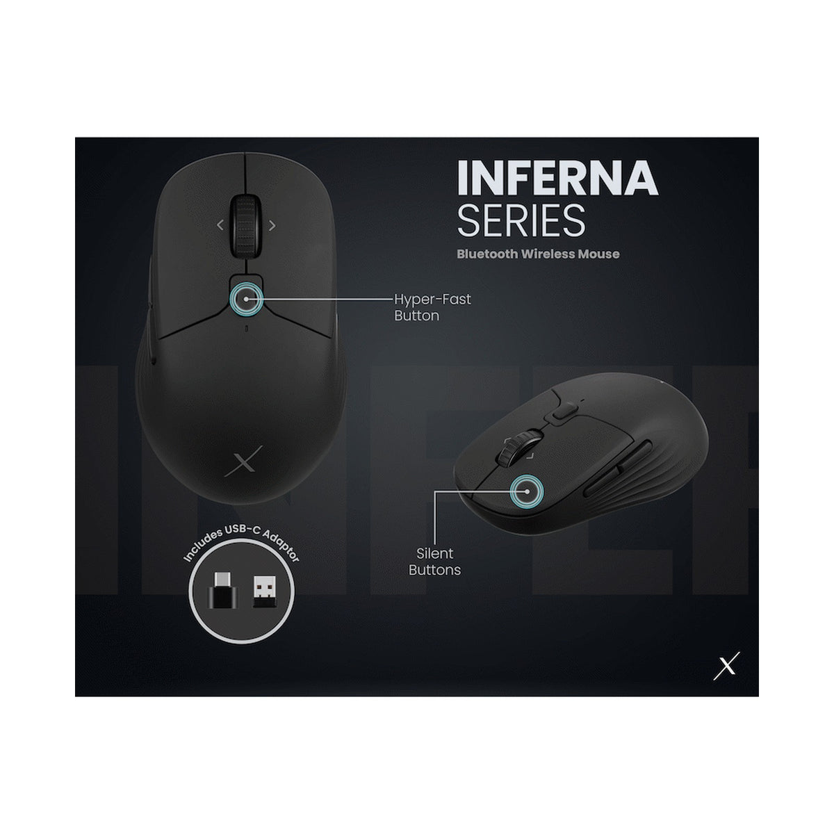 VolkanoX Inferna Bluetooth Wireless Mouse - Graphite
