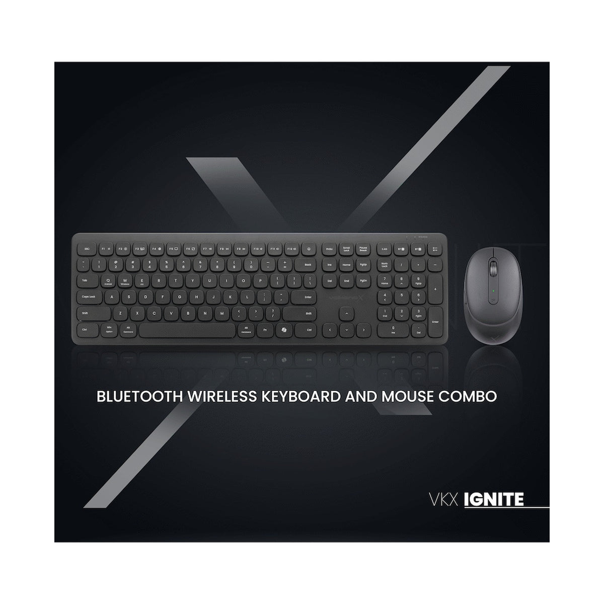 VolkanoX Ignite Bluetooth Wireless Keyboard and Mouse Combo - Graphite