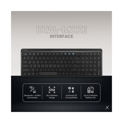 VolkanoX Scorch Bluetooth Wireless Keyboard and Mouse Combo - Graphite