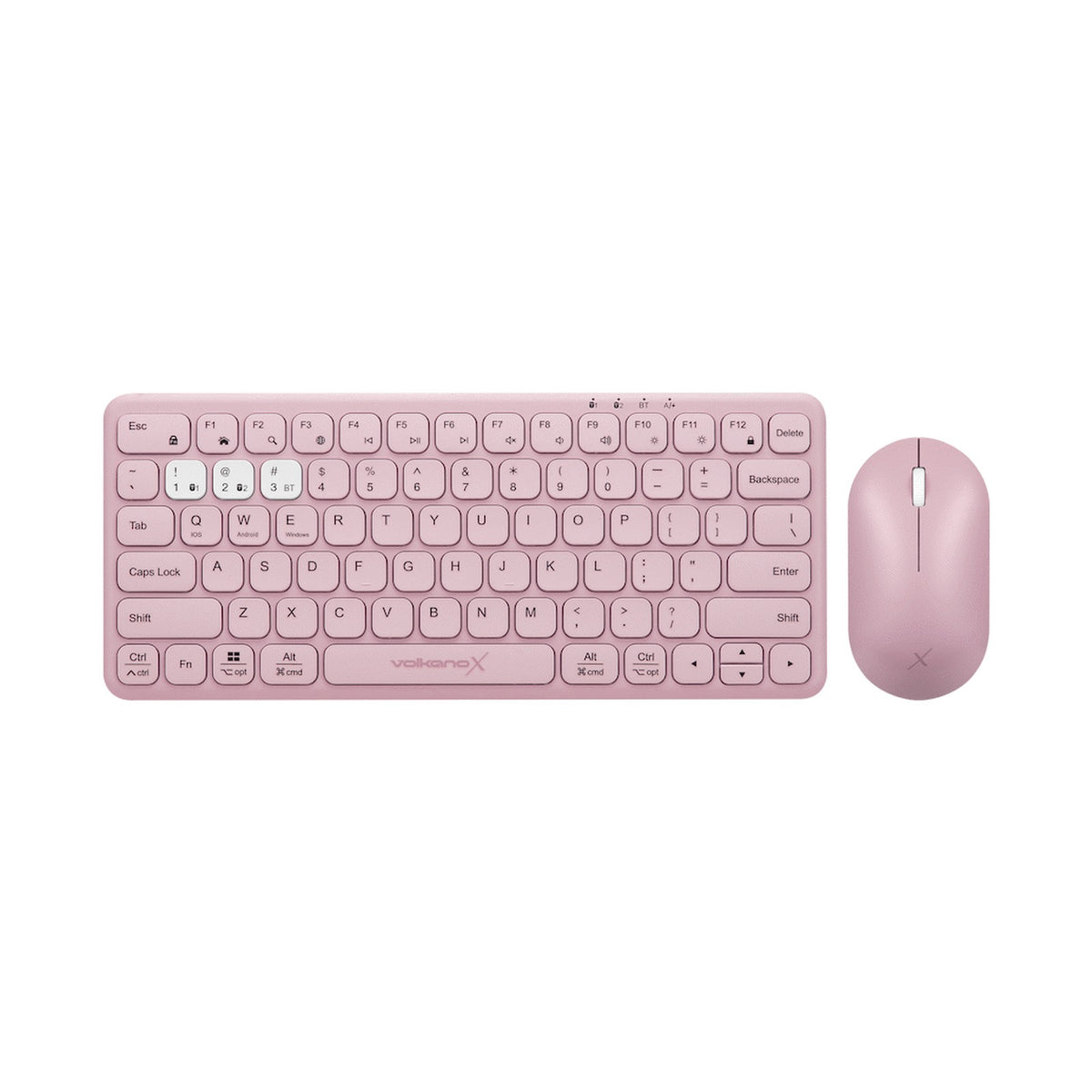VolkanoX Blaze Bluetooth Wireless Keyboard and Mouse Combo - Rose