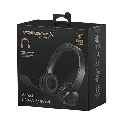 VolkanoX Chat Mk2 Series Wired USB Headset - Graphite