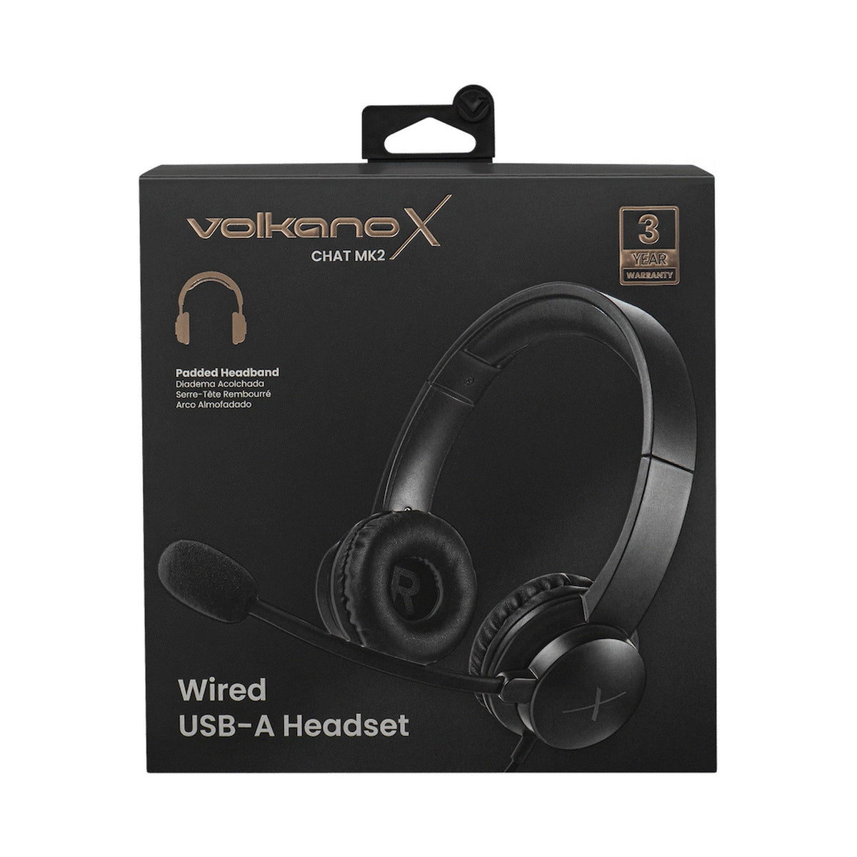 VolkanoX Chat Mk2 Series Wired USB Headset - Graphite
