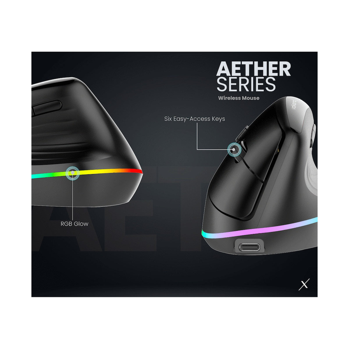 VolkanoX Aether Series Wireless Mouse With RGB