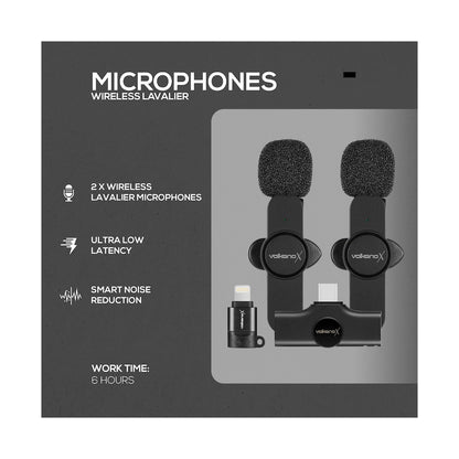 VolkanoX Prodigy Series Wireless Lavalier Microphone - Black