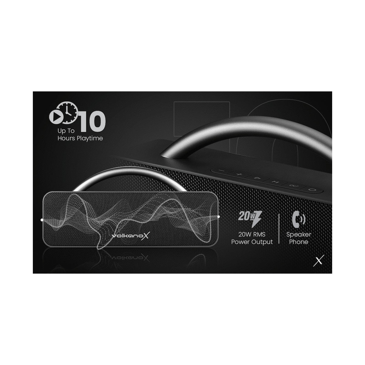 VolkanoX VXS200 Portable Bluetooth Speaker - Black