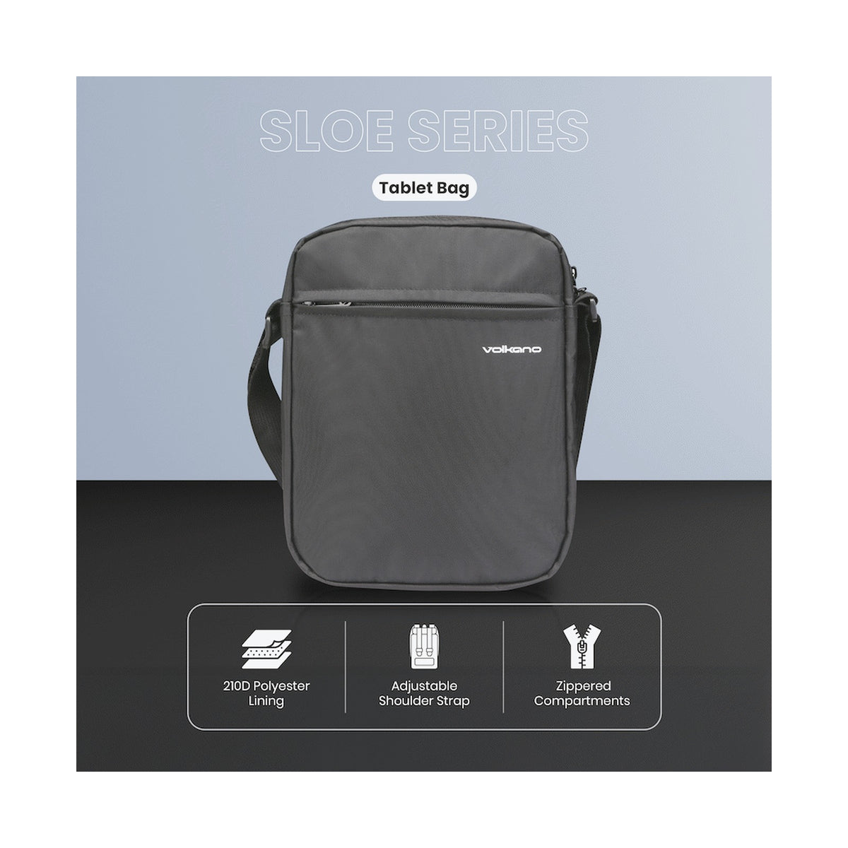 Volkano Tablet Bag Sloe Series 10.1" - Black