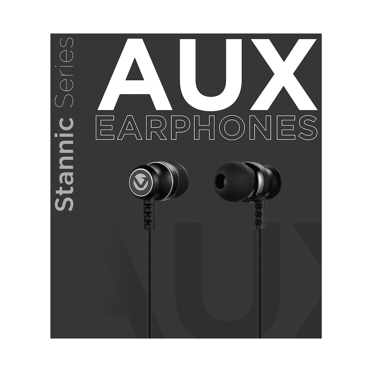 Volkano Earphones with Mic - STANNIC SERIES - Black