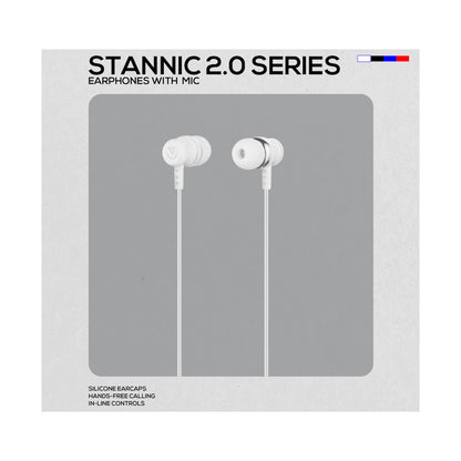 Volkano Earphones with Mic - Stannic Series - White