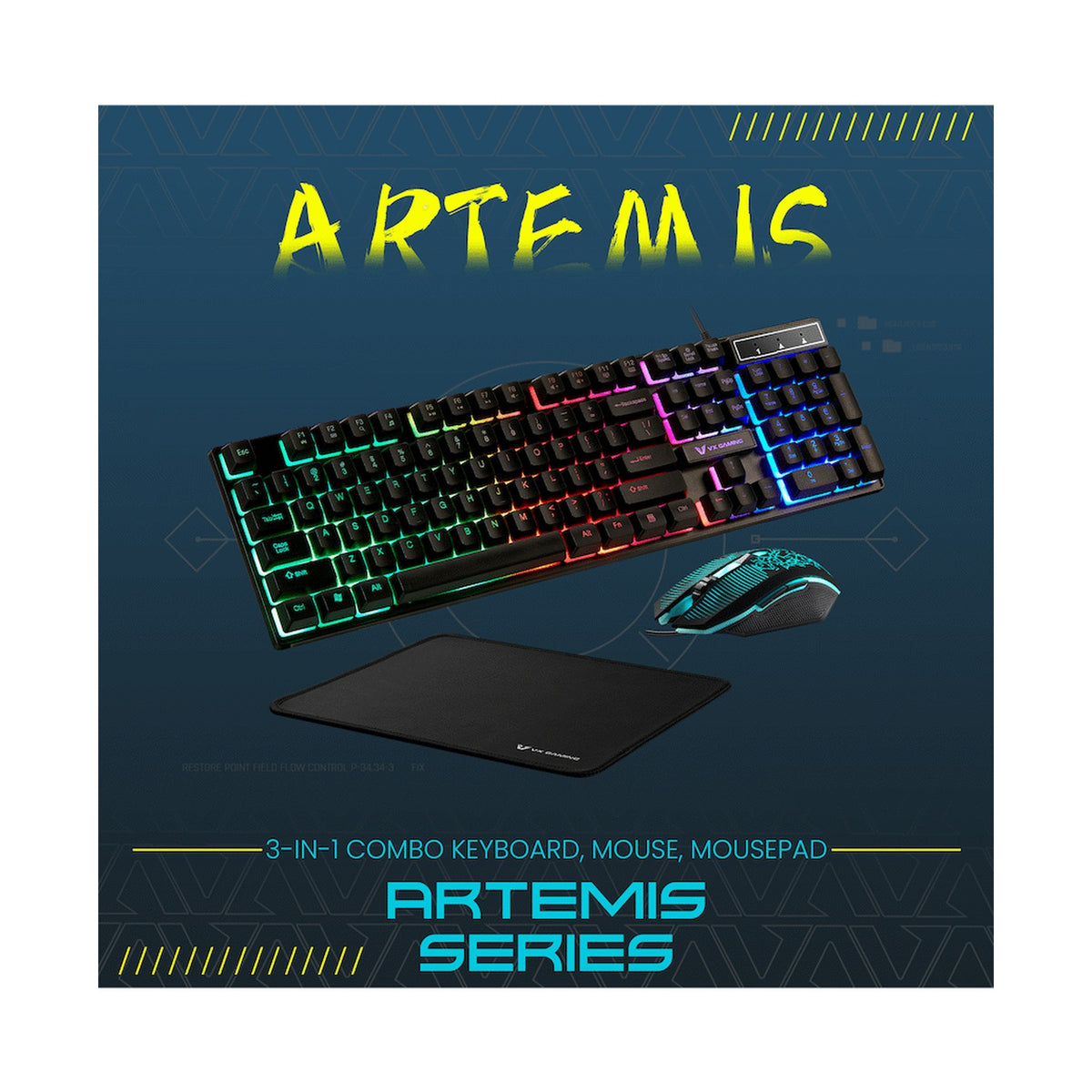 VX Gaming Artemis series 3-in-1 Combo KB, Mouse, Mousepad