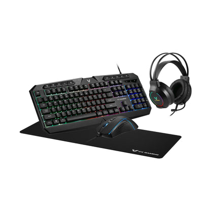 VX Gaming Heracles Series 4-in-1 Combo KB, Mouse, Mousepad, Headset