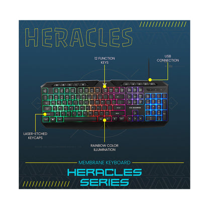 VX Gaming Heracles Series 4-in-1 Combo KB, Mouse, Mousepad, Headset