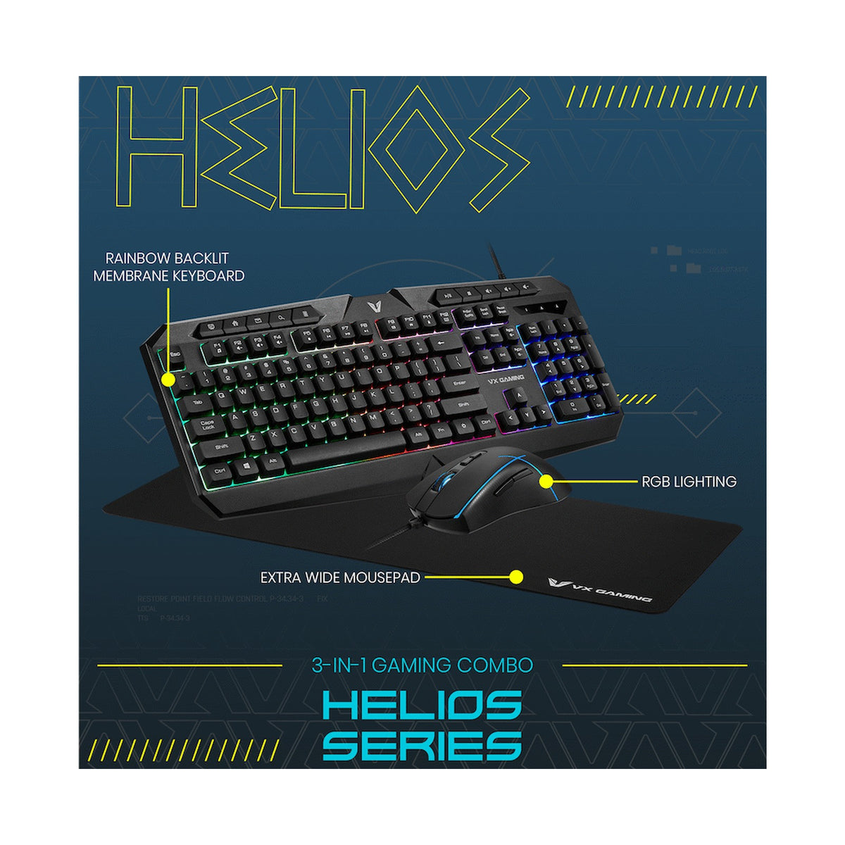 VX Gaming Helios Series 3-in-1 Gaming Combo