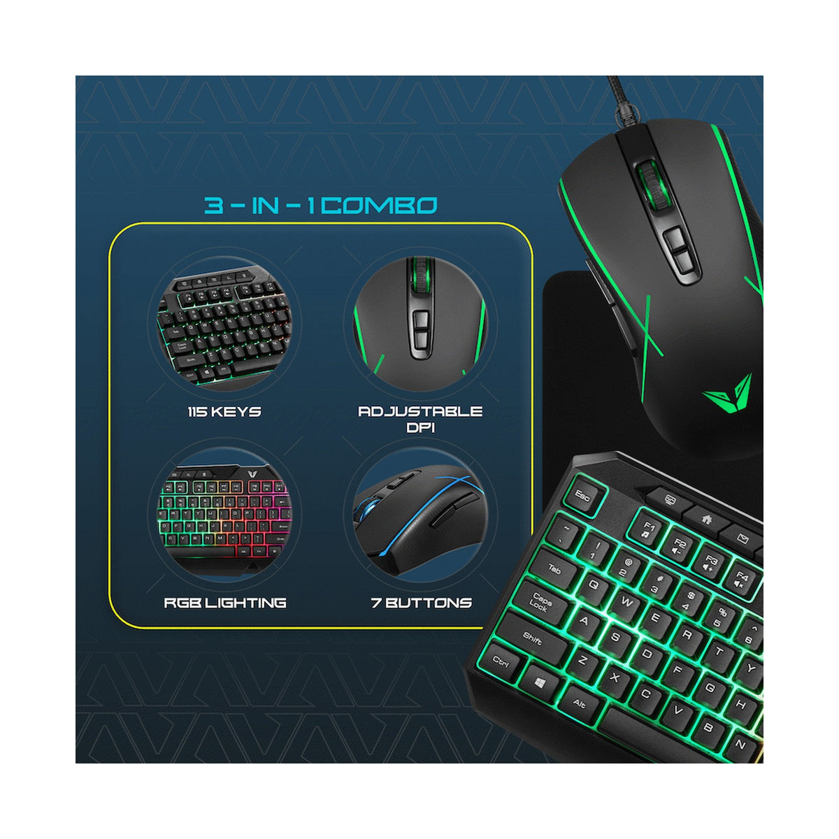 VX Gaming Helios Series 3-in-1 Gaming Combo
